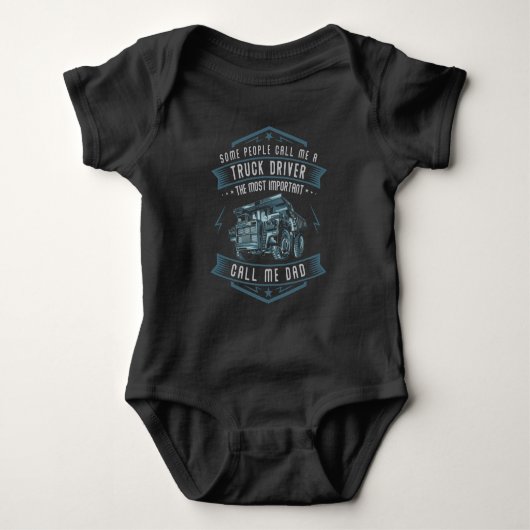Funny Truck Driver Dad Trucker Father Romper (Voorkant)