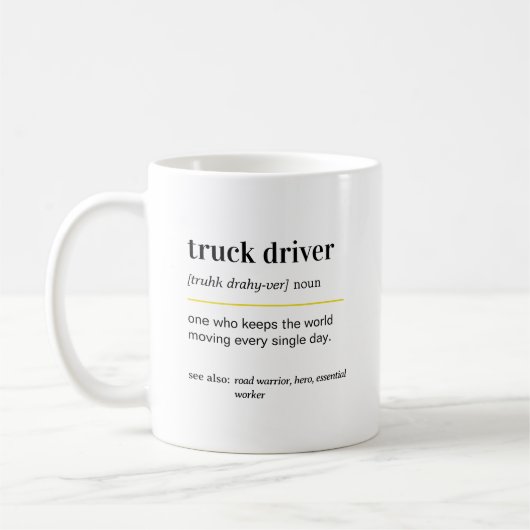 Funny Truck Driver Gift Coffee Mug (Gauche)