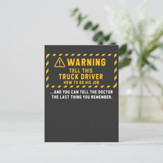 Funny Truck Driver Quote Trucker Joke Briefkaart (Staand voorkant)