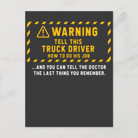 Funny Truck Driver Quote Trucker Joke Briefkaart (Voorkant)