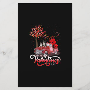 Funny Truck Valentines Day Boston Terrier Dog Hear Briefpapier
