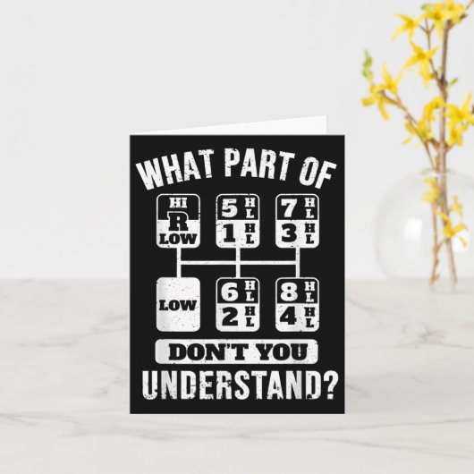 Funny Trucker Driver Gear Stick Shift Kaart (Gele Bloem)