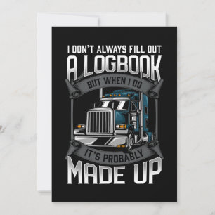 Funny Trucker Logbook Truck Driver Feestdagenkaart