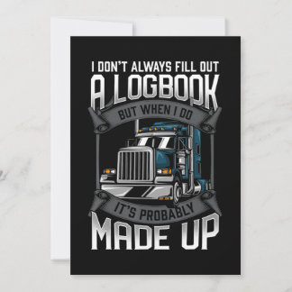 Funny Trucker Logbook Truck Driver Feestdagenkaart