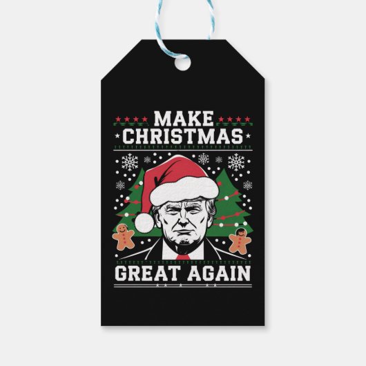 Funny Trump 2024 maakt kerst weer geweldig Cadeaulabel (Achterkant)
