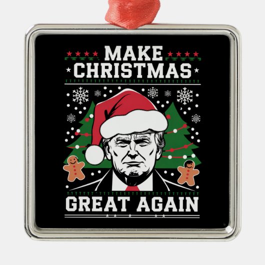 Funny Trump 2024 maakt kerst weer geweldig Metalen Ornament (Voorkant)