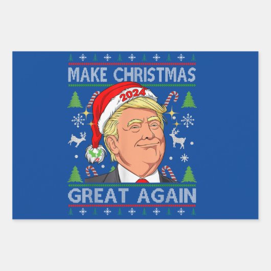 Funny Trump 2024 maakt kerst weer heel lomp. Inpakpapier Vel (Voorkant 3)
