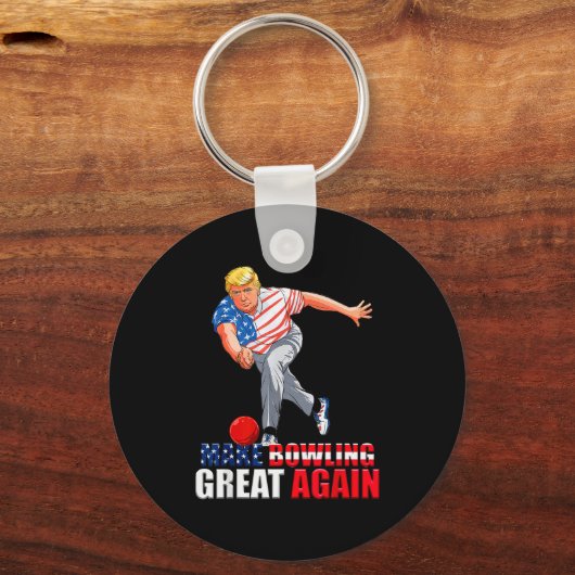 Funny Trump Bowling Make Bowling Great Again Sleutelhanger (Voorkant)