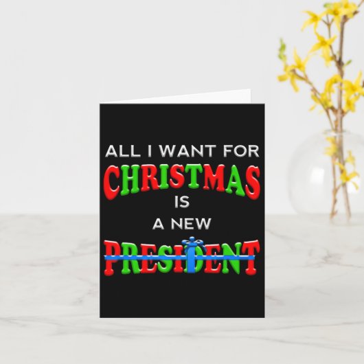 Funny Trump Christmas Anti Biden Voter Mannen Vrou Kaart (Gele Bloem)