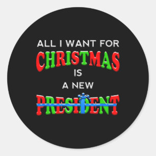 Funny Trump Christmas Anti Biden Voter Mannen Vrou Ronde Sticker