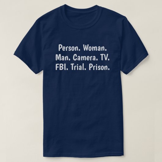 Funny Trump Cognitive Test T-Shirt (Design voorkant)