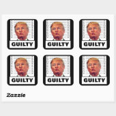 Funny Trump Guilty Vierkante Sticker (Vel)