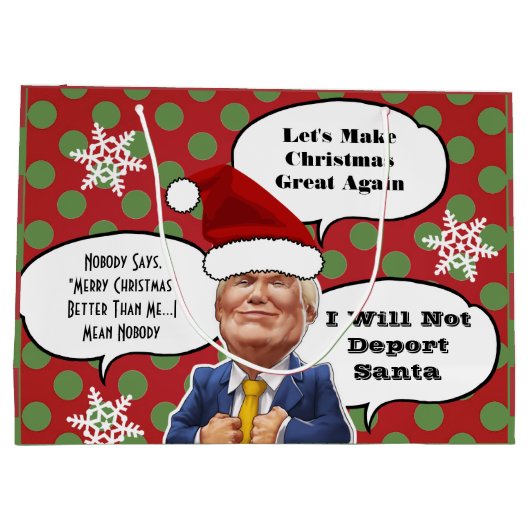 Funny Trump Kerstmis Large Cadeautasje (Achterkant)