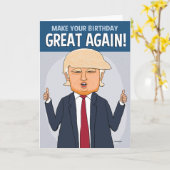 Funny Trump Make Your Birthday Great Again Kaart (Gele Bloem)