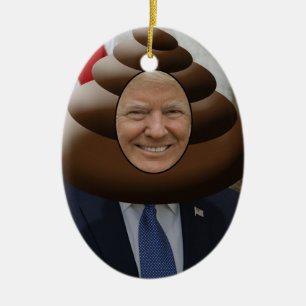 Funny Trump Poop Emoji Head Keramisch Ornament