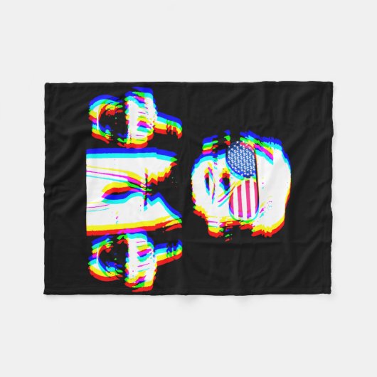 Funny Trump Psychedelic Edm Trippy Vaporwave Techn Fleece Deken (Voorkant (Horizontaal))