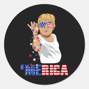 Funny Trump Salt Merica Freedom 4e juli cadeautjes Ronde Sticker