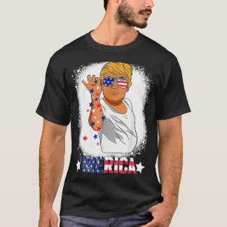 Funny Trump Salt Merica Freedom 4th Of July run T-shirt