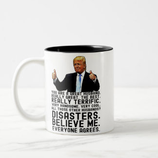 Funny Trump Vaderdag Gift for Husband Tweekleurige Koffiemok