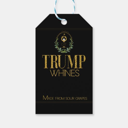 Funny Trump Whines Black Wine Cadeaulabel (Voorkant)