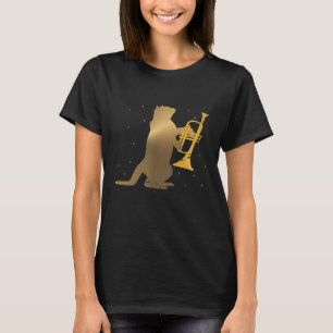 Funny Trumpeter Cat Jazz Musician Gift Trumpet T-S T-shirt