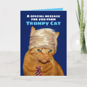 Funny Trumpy Cat Birthday Message Kaart (Voorkant)