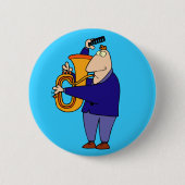 Funny Tuba Player Button (Voorkant)
