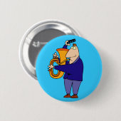 Funny Tuba Player Button (Voorkant /achterkant)