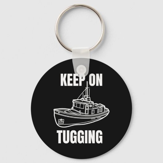 Funny Tug Boat Captain Graphic Sleutelhanger (Voorkant)