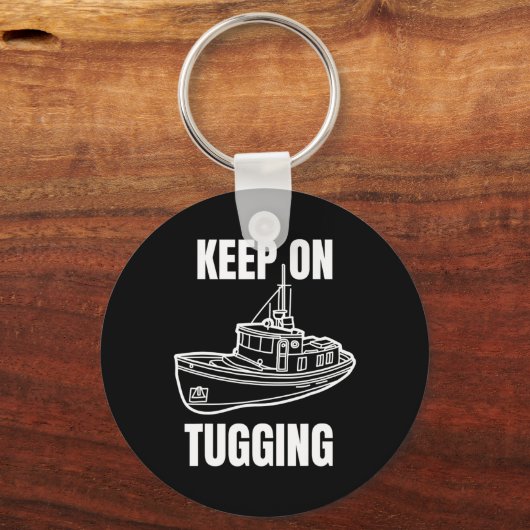 Funny Tug Boat Captain Graphic Sleutelhanger (Voorkant)