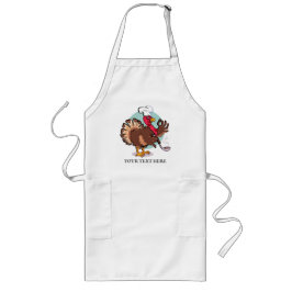 Funny Turkey Chef  Cartoon Custom Lang Schort