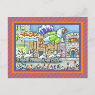 FUNNY TURKEY DAAG PARADE HELIUM BALLOONS BRIEFKAART