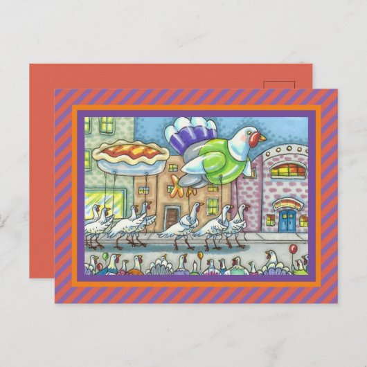 FUNNY TURKEY DAAG PARADE HELIUM BALLOONS BRIEFKAART (Voorkant / Achterkant)