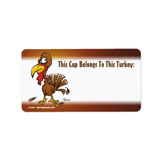 Funny Turkey Drink Cup Labels (Voorkant)
