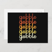 Funny Turkey Gobble Thanksgiving Dinner Briefkaart (Voorkant / Achterkant)