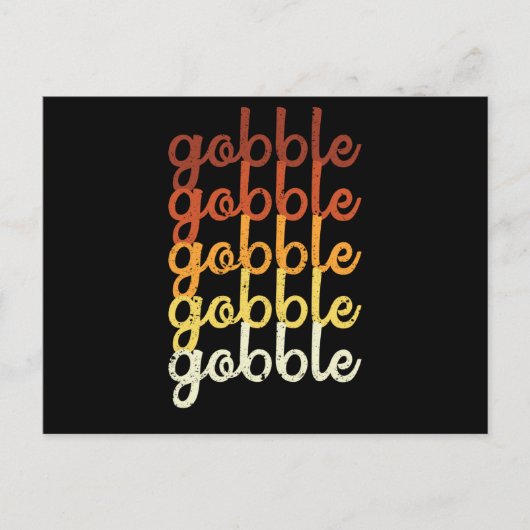 Funny Turkey Gobble Thanksgiving Dinner Briefkaart (Voorkant)