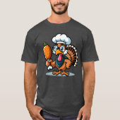 Funny Turkey Holding Fried Chicken Thanksgiving Ir T-shirt (Voorkant)