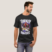 Funny Turkey Hunters Thanksgiving Bowler Bowling P T-shirt (Voorkant volledig)