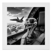 Funny Turkey Selfie Black & White Perfect Poster (Voorkant)