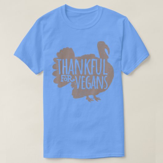 Funny Turkey Thankful for Vegans Vegan Vegetarian T-shirt (Design voorkant)