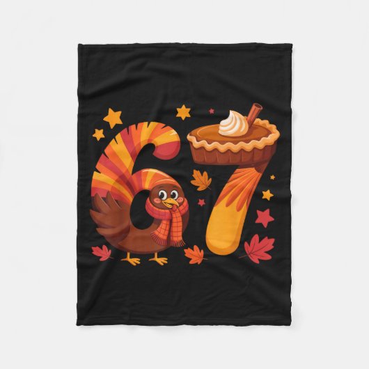 Funny Turkey Thanksgiving 67 Meme Six Seven  Fleece Deken (Voorkant)