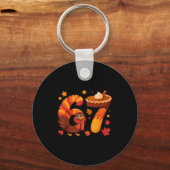 Funny Turkey Thanksgiving 67 Meme Six Seven  Sleutelhanger (Voorkant)