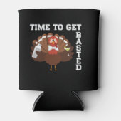 Funny Turkey Time To Get Basted Thanksgiving Blikjeskoeler (Voorkant)