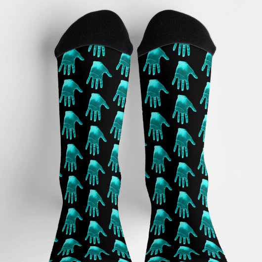 Funny Turquoise Hand Pattern Sokken (Top)
