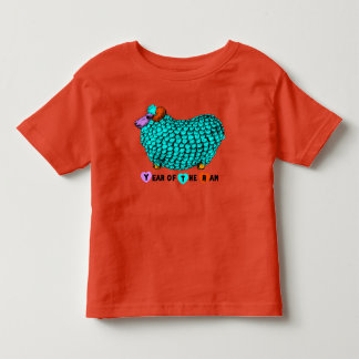 Funny Turquoise Ram Chinese Year Zodiac Toddler T Kinder Shirts