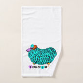 Funny Turquoise Ram Chinese Year Zodiac Towel Set Bad Handdoek (Handdoek)