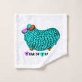 Funny Turquoise Ram Chinese Year Zodiac Towel Set Bad Handdoek (Wasdoekje)