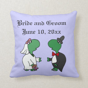 Funny Turtle Bride and Groom Wedding Art Kussen