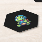 Funny Turtle Gamer Gaming Turtles Video Game (1) Kartonnen Onderzetters (Schuin)