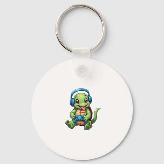 Funny Turtle Gamer Gaming Turtles Video Game (1) Sleutelhanger (Voorkant)
